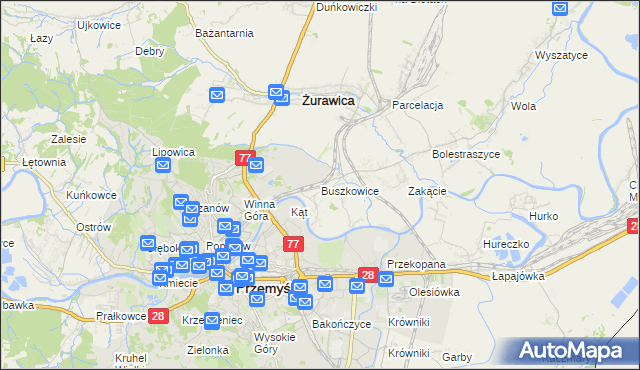 mapa Buszkowice gmina Żurawica, Buszkowice gmina Żurawica na mapie Targeo