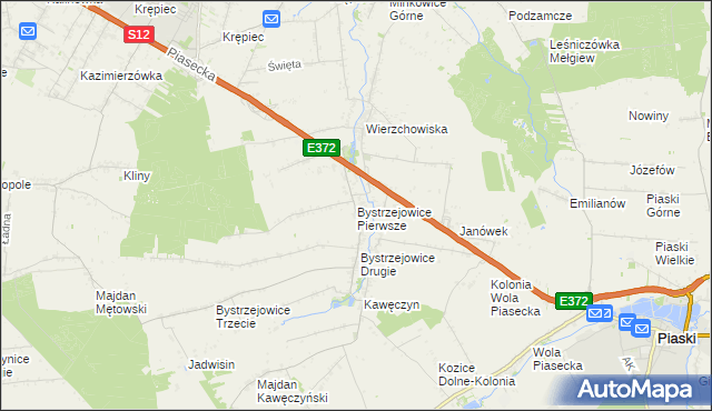 mapa Bystrzejowice Pierwsze, Bystrzejowice Pierwsze na mapie Targeo