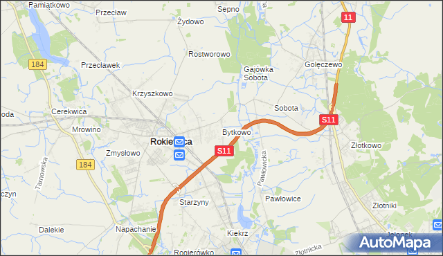 mapa Bytkowo, Bytkowo na mapie Targeo