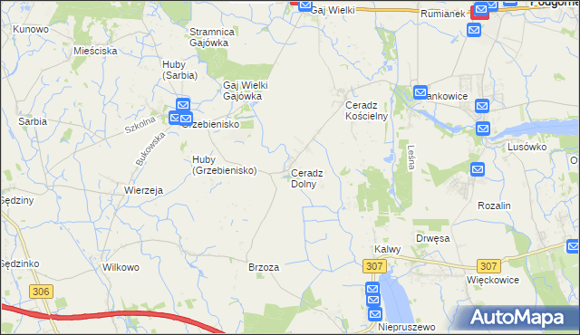 mapa Ceradz Dolny, Ceradz Dolny na mapie Targeo