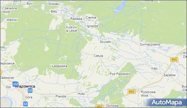 mapa Cetula, Cetula na mapie Targeo