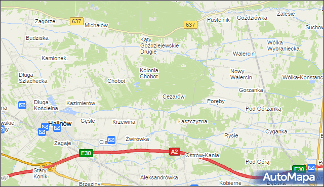 mapa Cezarów, Cezarów na mapie Targeo