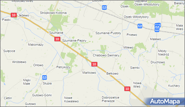 mapa Chabowo-Świniary, Chabowo-Świniary na mapie Targeo