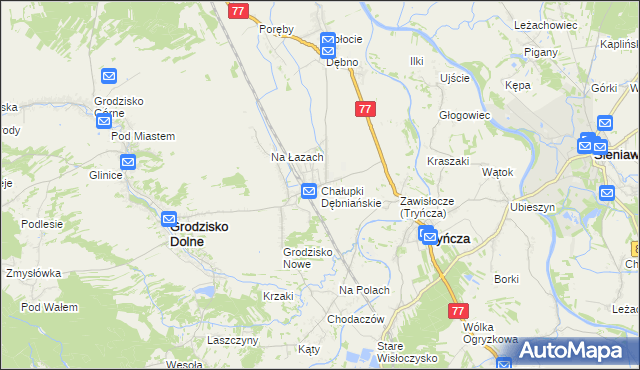 mapa Chałupki Dębniańskie, Chałupki Dębniańskie na mapie Targeo