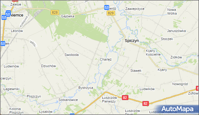 mapa Charlęż, Charlęż na mapie Targeo