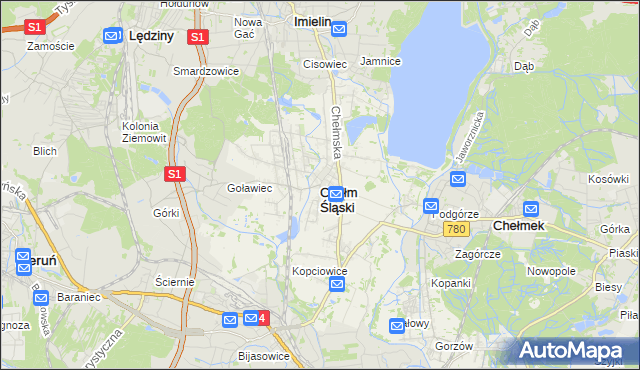 mapa Chełm Śląski, Chełm Śląski na mapie Targeo