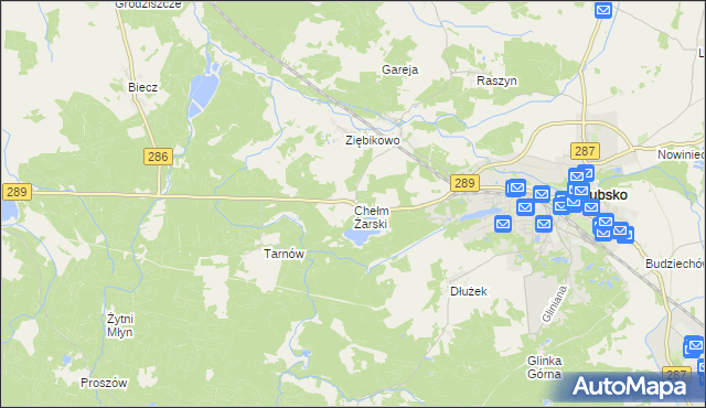 mapa Chełm Żarski, Chełm Żarski na mapie Targeo