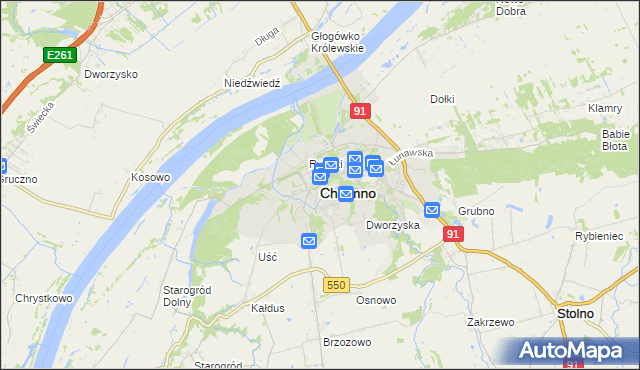 mapa Chełmno, Chełmno na mapie Targeo