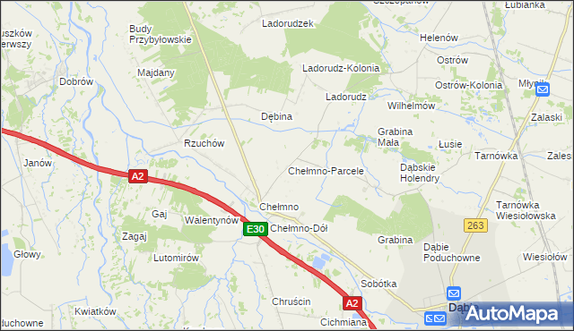 mapa Chełmno-Parcele, Chełmno-Parcele na mapie Targeo