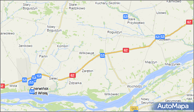 mapa Chociszewo gmina Czerwińsk nad Wisłą, Chociszewo gmina Czerwińsk nad Wisłą na mapie Targeo