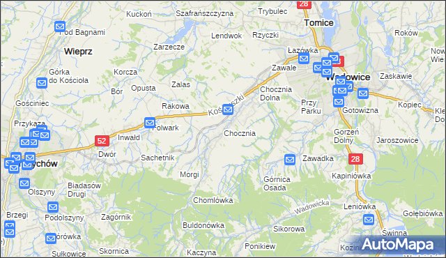 mapa Chocznia, Chocznia na mapie Targeo