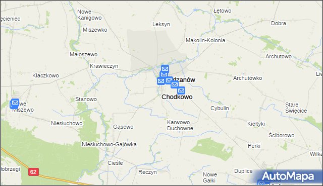 mapa Chodkowo, Chodkowo na mapie Targeo