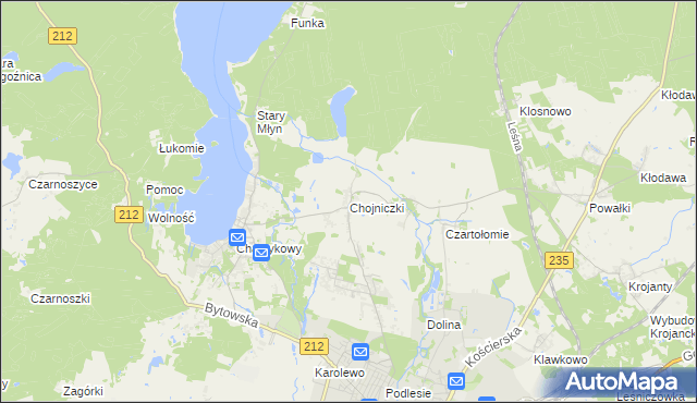 mapa Chojniczki, Chojniczki na mapie Targeo