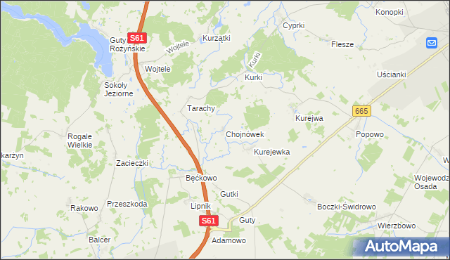 mapa Chojnówek, Chojnówek na mapie Targeo