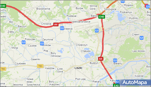 mapa Cholerzyn, Cholerzyn na mapie Targeo