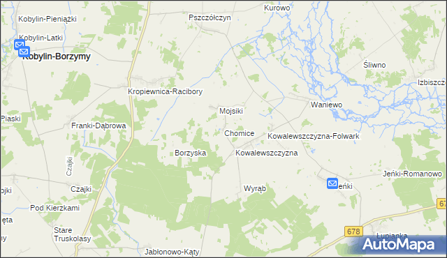 mapa Chomice gmina Sokoły, Chomice gmina Sokoły na mapie Targeo