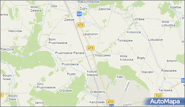 mapa Choszczewo gmina Szadek, Choszczewo gmina Szadek na mapie Targeo