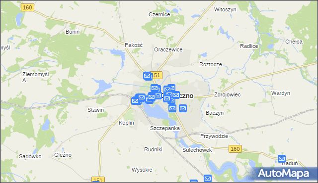 mapa Choszczno, Choszczno na mapie Targeo