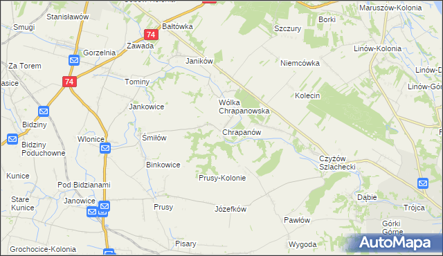 mapa Chrapanów, Chrapanów na mapie Targeo