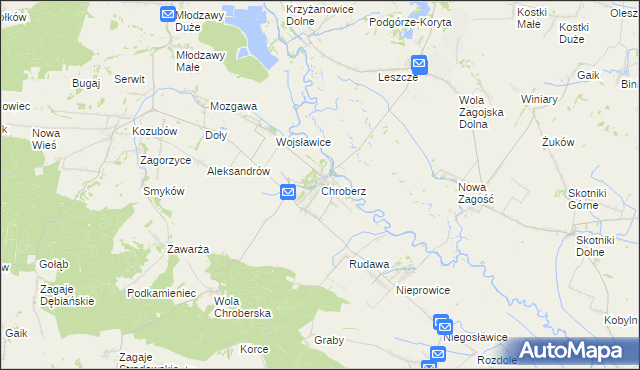 mapa Chroberz, Chroberz na mapie Targeo