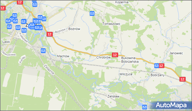 mapa Chrobrów, Chrobrów na mapie Targeo