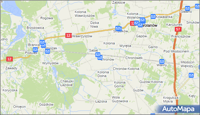 mapa Chronów gmina Orońsko, Chronów gmina Orońsko na mapie Targeo