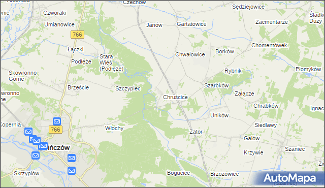 mapa Chruścice, Chruścice na mapie Targeo