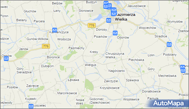 mapa Chruszczyna Mała, Chruszczyna Mała na mapie Targeo