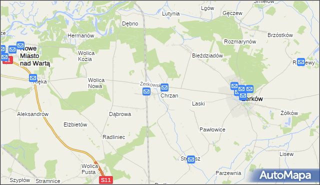 mapa Chrzan, Chrzan na mapie Targeo