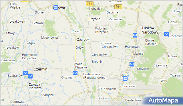 mapa Chrząstów gmina Mielec, Chrząstów gmina Mielec na mapie Targeo
