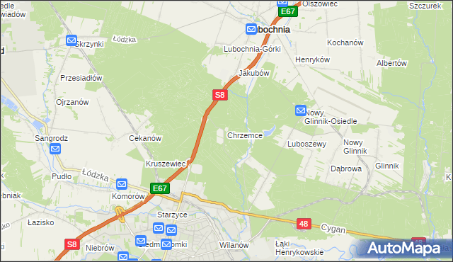 mapa Chrzemce, Chrzemce na mapie Targeo