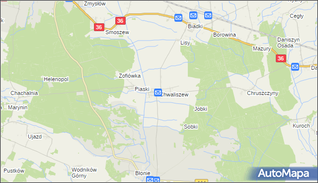 mapa Chwaliszew, Chwaliszew na mapie Targeo