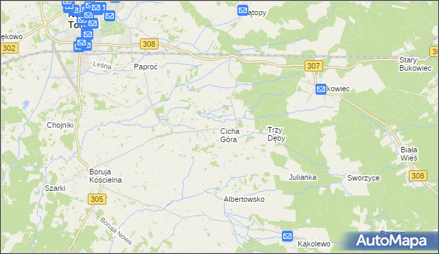 mapa Cicha Góra, Cicha Góra na mapie Targeo