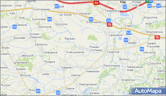 mapa Cichawa, Cichawa na mapie Targeo