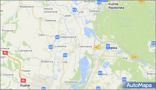 mapa Ciechowice, Ciechowice na mapie Targeo