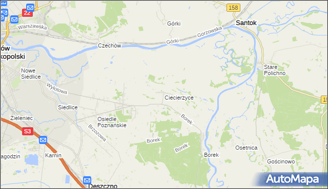 mapa Ciecierzyce, Ciecierzyce na mapie Targeo