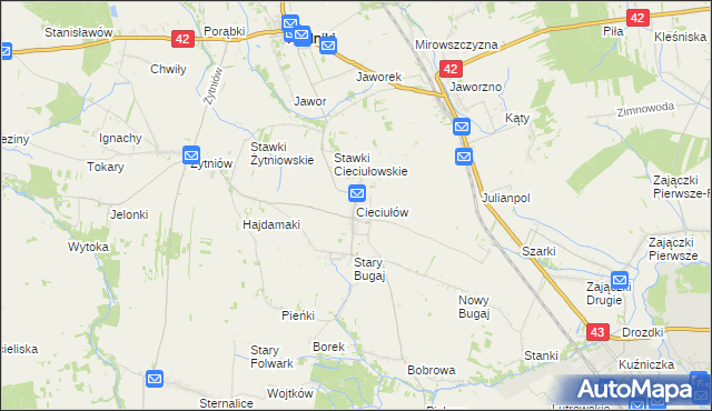 mapa Cieciułów, Cieciułów na mapie Targeo