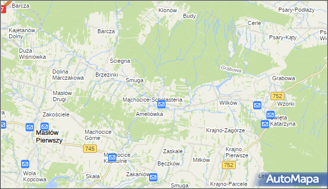 mapa Ciekoty, Ciekoty na mapie Targeo