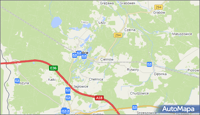 mapa Cielmów, Cielmów na mapie Targeo