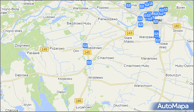 mapa Ćmachowo, Ćmachowo na mapie Targeo