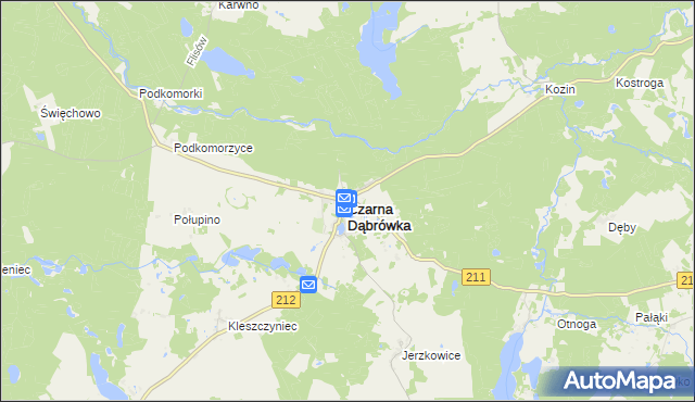 mapa Czarna Dąbrówka powiat bytowski, Czarna Dąbrówka powiat bytowski na mapie Targeo