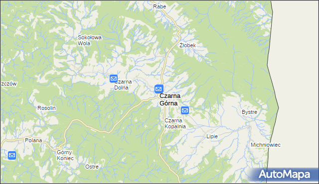 mapa Czarna Górna, Czarna Górna na mapie Targeo