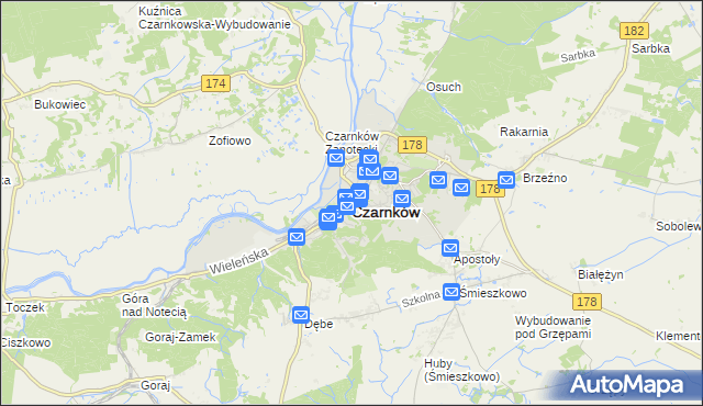 mapa Czarnków, Czarnków na mapie Targeo