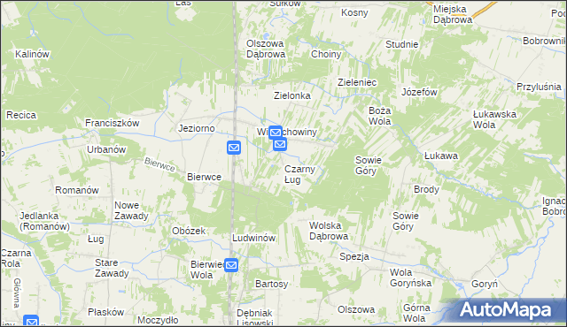 mapa Czarny Ług, Czarny Ług na mapie Targeo