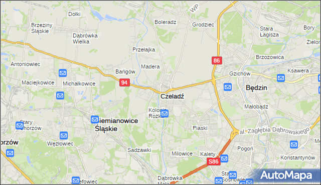 mapa Czeladź, Czeladź na mapie Targeo