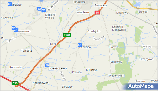 mapa Czerlejno, Czerlejno na mapie Targeo