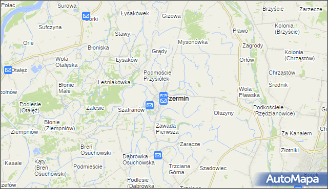 mapa Czermin powiat mielecki, Czermin powiat mielecki na mapie Targeo