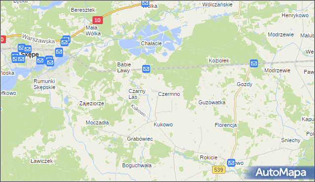 mapa Czermno gmina Skępe, Czermno gmina Skępe na mapie Targeo