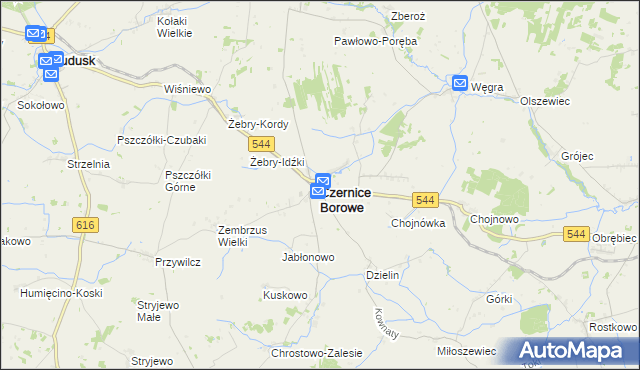 mapa Czernice Borowe, Czernice Borowe na mapie Targeo