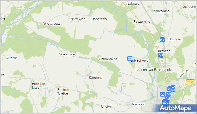 mapa Czerwięcino, Czerwięcino na mapie Targeo